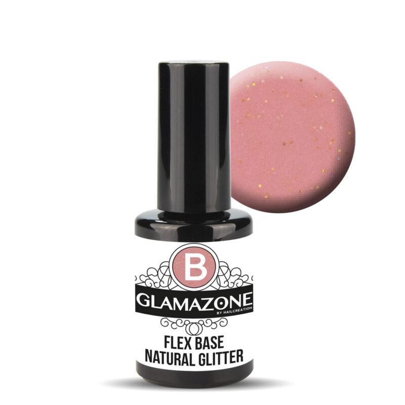 Glamazone Ενισχυμένη Βάση Rubber Natural Glitter 15 ml