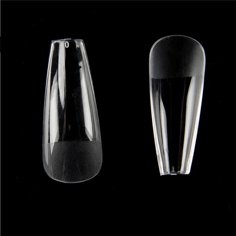 Soft Gel Tips - Coffin Short Clear  ( 0-11 Size ) - Image 4