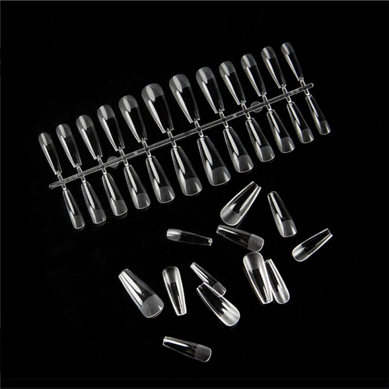 Soft Gel Tips - Coffin Short Clear  ( 0-11 Size ) - Image 7