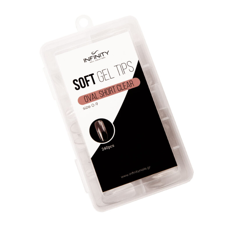Soft Gel Tips - Oval Short Clear  ( 0-9 Size ) - Image 9