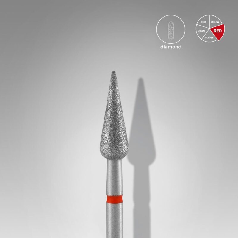 Staleks Διαμαντόφρεζα Pointed Pear Red FA100R040/12 4 mm