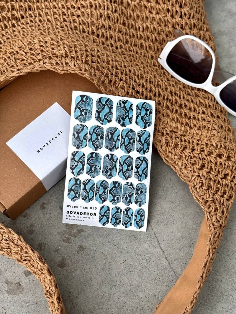 Αυτοκόλλητα Νυχιού Wraps Mani Sova - 030 - Blue Snake