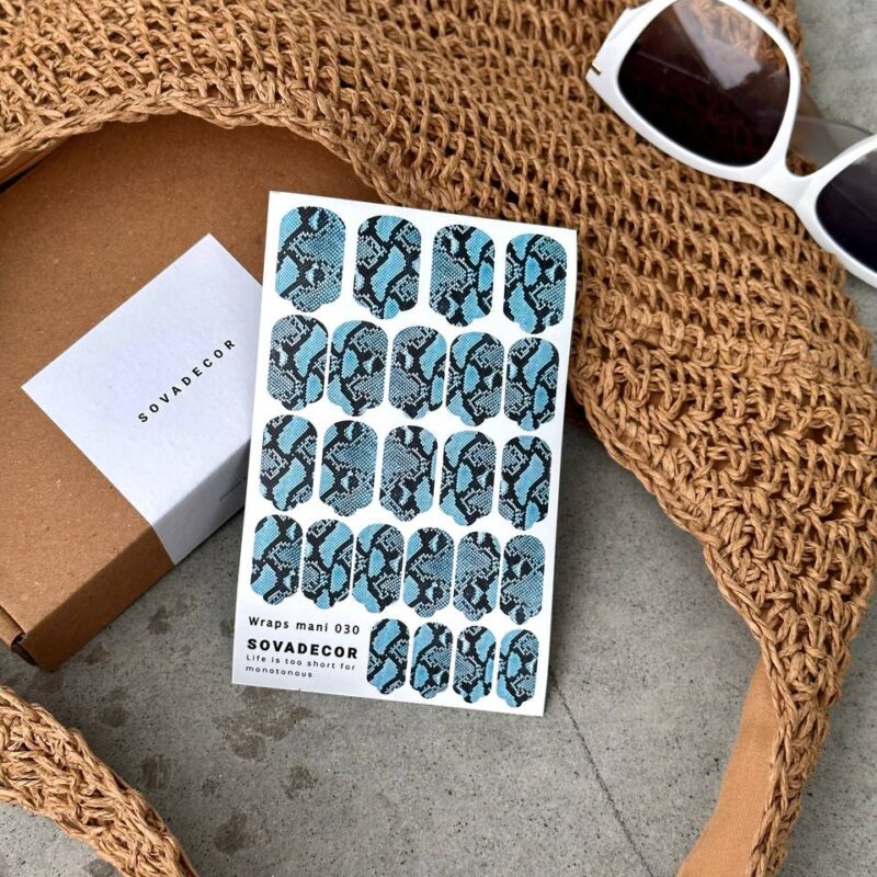 Αυτοκόλλητα Νυχιού Wraps Mani Sova - 030 - Blue Snake