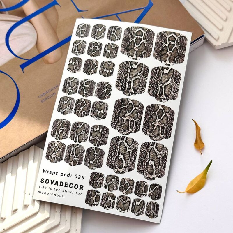 Αυτοκόλλητα Νυχιού Wraps Pedi Sova - 025 - Brown Snake
