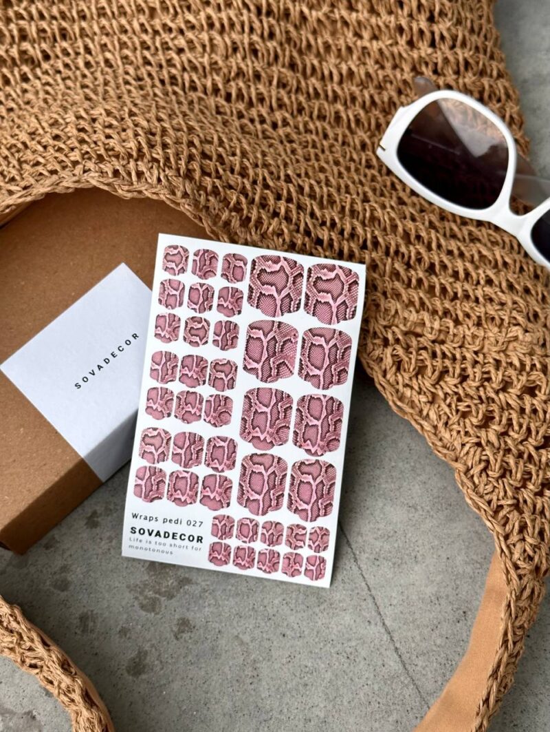 Αυτοκόλλητα Νυχιού Wraps Pedi Sova - 027 - Pink Snake