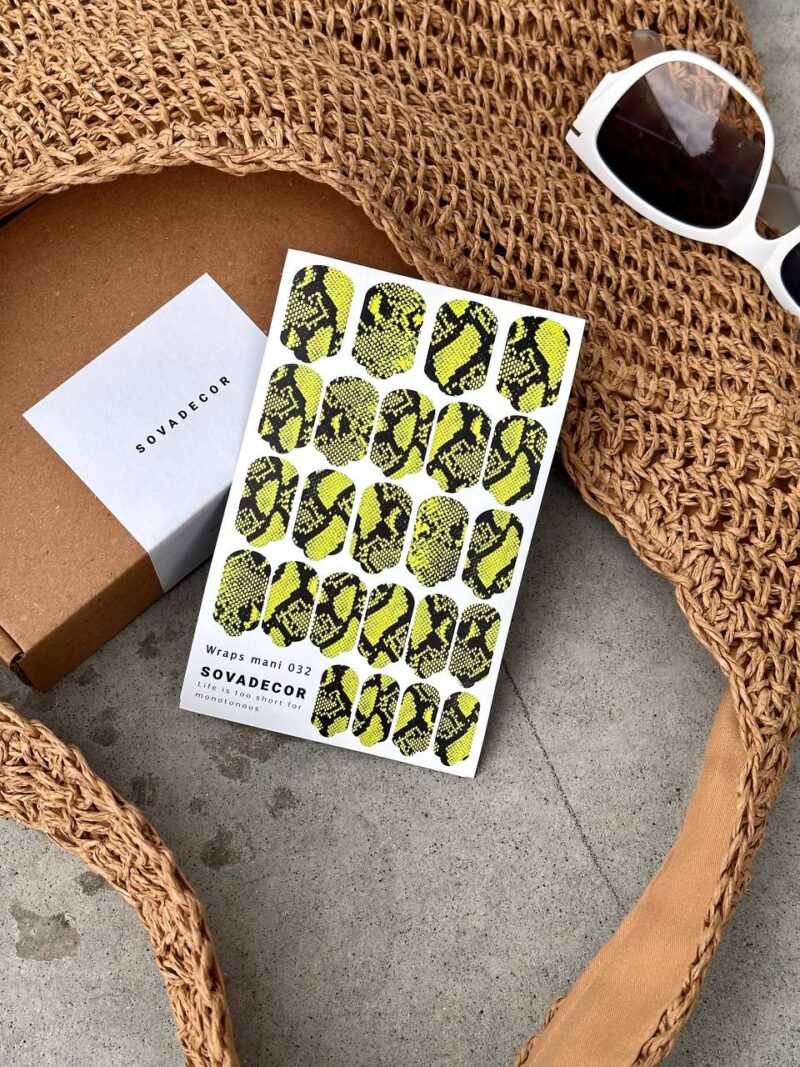 Αυτοκόλλητα Νυχιού Wraps Pedi Sova - 032 - Yellow Snake