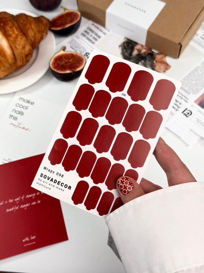 Αυτοκόλλητα Νυχιού Wraps Mani Sova - 098 - Red