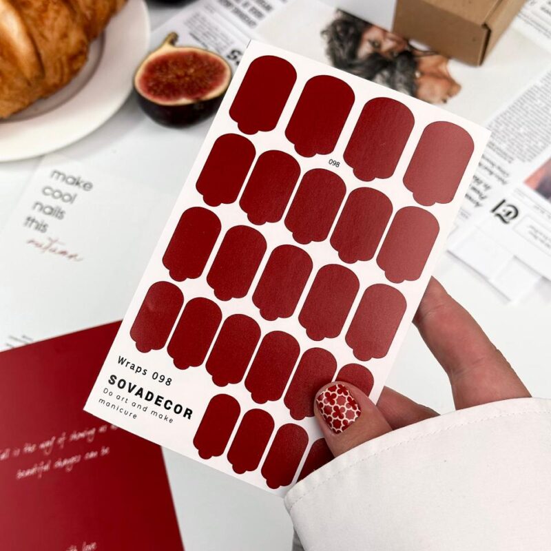Αυτοκόλλητα Νυχιού Wraps Mani Sova - 098 - Red